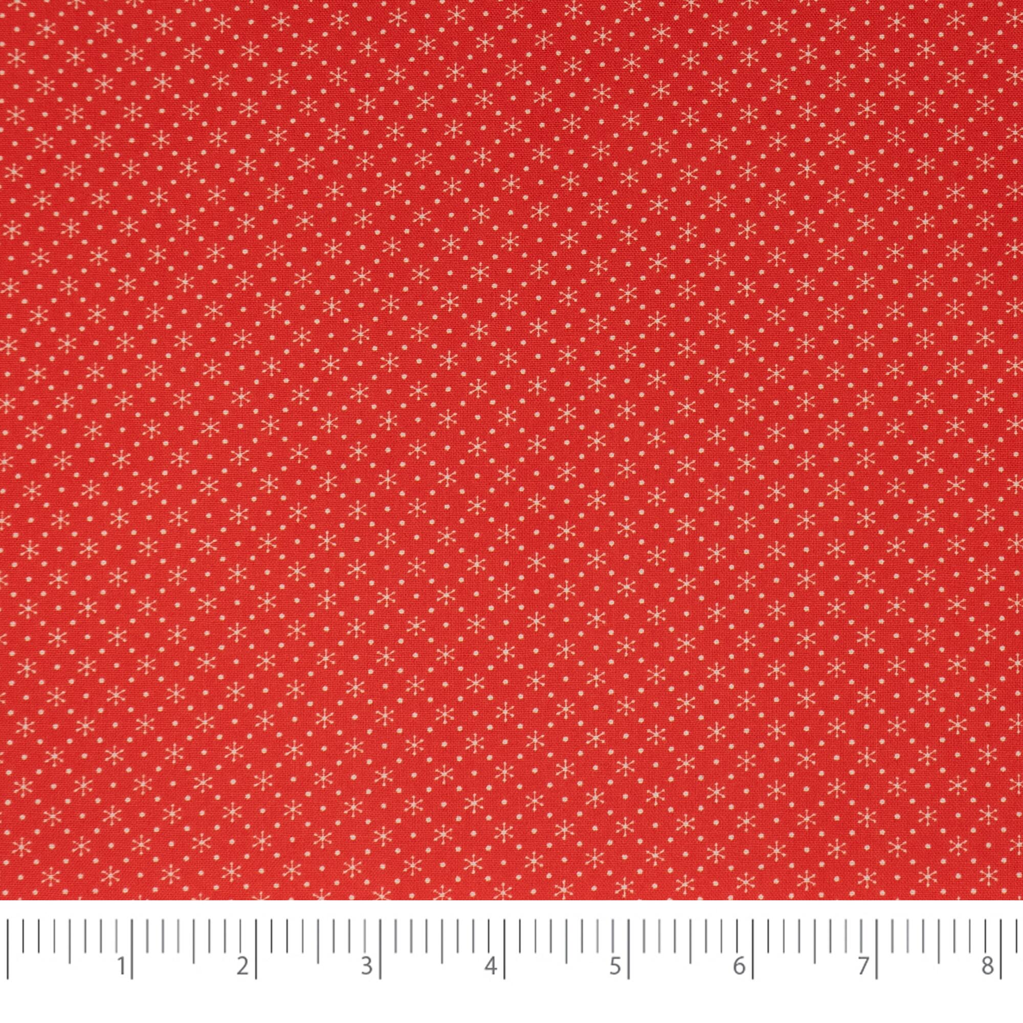 SINGER Christmas Snow & Dots Print Cotton Fabric